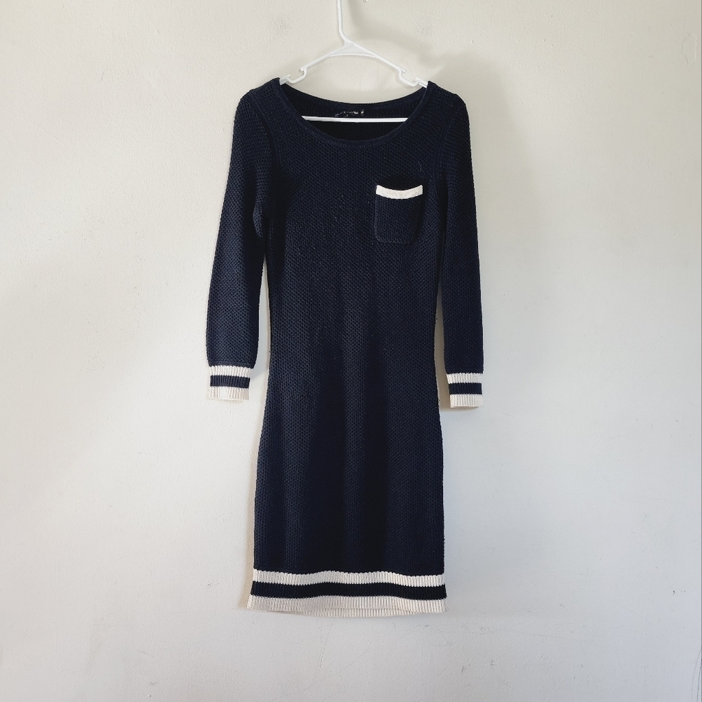 Rag & Bone Wool Blend Navy Blue Knit Sweater Dress Size Xs